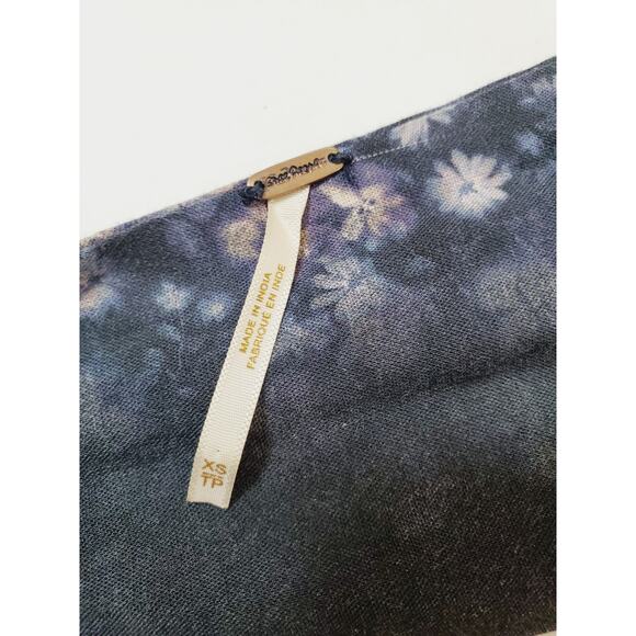 FREE PEOPLE Tessa Top Womens Xs Crop Top Floral Halter Dark Fairy Whimsigoth - Picture 5 of 8